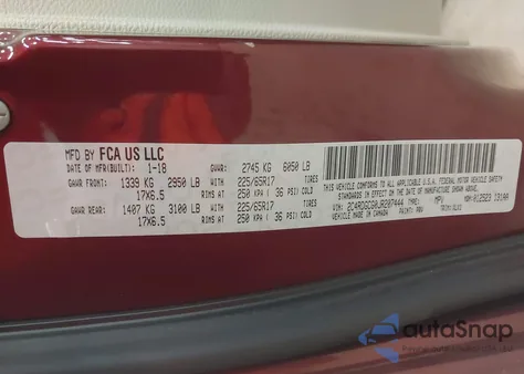 2018 Dodge Grand Caravan Sxt from USA, damaged, VIN 2C4RDGCG0JR207444